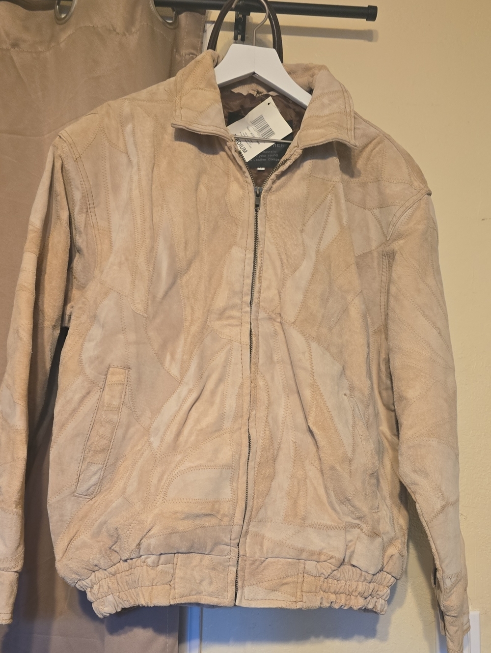 Men's Leather Patchwork  Bomber Jacket
